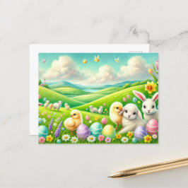 whimsical Ostern Postkarte! Postkarte