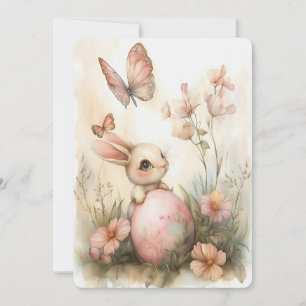 Whimsical Ostersonne mit Schmetterlingen Blush Pin Feiertagskarte
