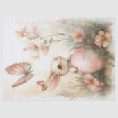 Whimsical Ostersonne mit Schmetterlingen Dekoupage Seidenpapier (Vorderseite)