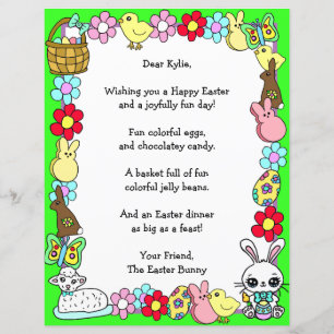 Whimsical Ostersonne und Poem Kid's Letter Game