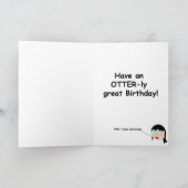 Whimsical Otter, ausgestorben Großer Geburtstag Karte (Innenseite)