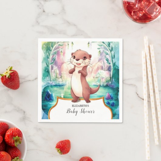 Whimsical Otter Baby Dusche Serviette (Beispiel)