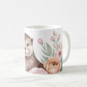 Whimsical Otter mit Blumengarten Kaffeetasse (VorderseiteRechts)