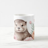 Whimsical Otter mit Blumengarten Kaffeetasse (Mittel)