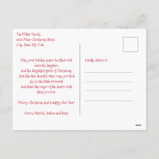 Whimsical Otter mit festem Hut Weihnachten (Rückseite)