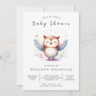 Whimsical Owl Baby Dusche Einladung