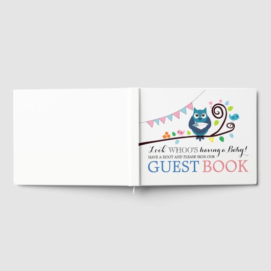 Whimsical Owl Baby Dusche Gästebuch (Voll)