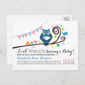 Whimsical Owl Baby Shower Einladung (Vorne/Hinten)