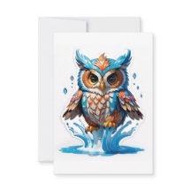 Whimsical Owl Bear Jumping on Water - Playful Wild