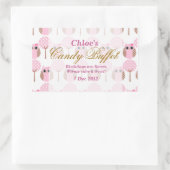 Whimsical Owl Birthday Candy Buffet Aufkleber (Tasche)