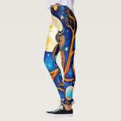 Whimsical Owl Celestis: Sterne, Mond, Planeten Leggings (Links)