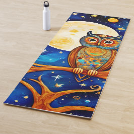 Whimsical Owl Celestis: Sterne, Mond, Planeten Yogamatte