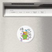Whimsical Owl Illustration Magnet (In Situ (Geschirrspüler))