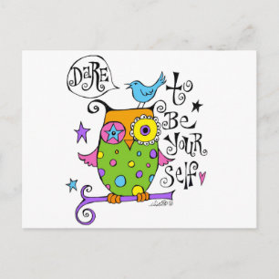 Whimsical Owl Illustration Postkarte