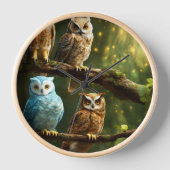 Whimsical Owl Timekeeper Uhr (Vorderseite)