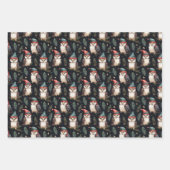 Whimsical Owl Weihnachtssternmuster Geschenkpapier Set (Vorderseite 3)