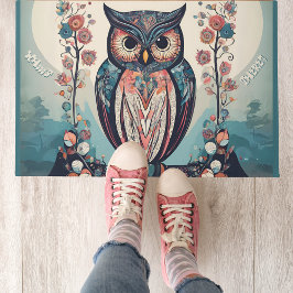 Whimsical Owl Welcome Door Mat Fußmatte
