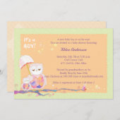 Whimsical Owls Baby Boy Dusche Einladung (Vorne/Hinten)