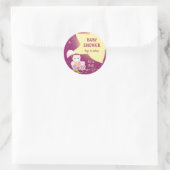 Whimsical Owls Baby Dusche Gefallen Runder Aufkleber (Tasche)