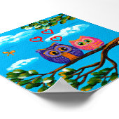 Whimsical Owls in Liebe Kunst und Kultur Poster (Ecke)