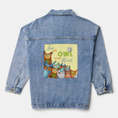 Whimsical Owls - Liebe mit OWT Ihr Herz Jeansjacke (Rückseite)