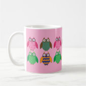 Whimsical Owls on Pink Coffee Cup Kaffeetasse (Links)