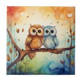 Whimsical Owls Tile Fliese (Vorderseite)