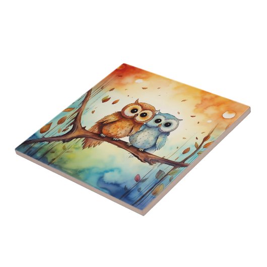 Whimsical Owls Tile Fliese (Seite)
