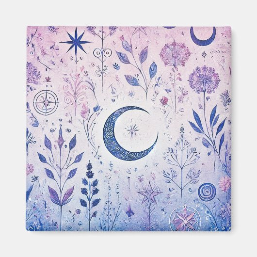 Whimsical Pagan Magnet - Celestial Pastel Design (Vorne)