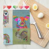 Whimsical Painted Animal Assortiment Küchentücher (Viertel Falte)