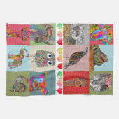 Whimsical Painted Animal Assortiment Küchentücher (Horizontal)