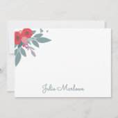 Whimsical Painted Boho Floral Flor Note Card Mitteilungskarte (Vorderseite)