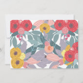 Whimsical Painted Boho Floral Flor Note Card Mitteilungskarte (Rückseite)