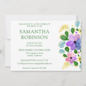 Whimsical Painted Floral Bridal Dusche Einladung (Vorderseite)