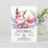 Whimsical Painted Fox Geburtstag Einladung (Stehend Vorderseite)
