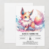 Whimsical Painted Fox Geburtstag Einladung (Vorne/Hinten)
