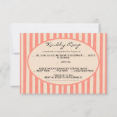 Whimsical Painted Pinstripes Wedding RSVP Card Einladung (Vorderseite)