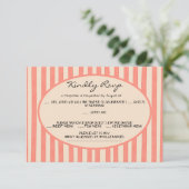 Whimsical Painted Pinstripes Wedding RSVP Card Einladung (Stehend Vorderseite)