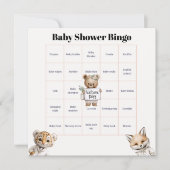 Whimsical Pajama Animals: Baby Shower Bingo Karte (Vorderseite)