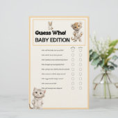Whimsical Pajama Animals: Guess Who Baby Game Briefpapier (Stehend Vorderseite)
