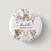 Whimsical Pajama Animals: Soft Pastel Party Accent Button (Vorderseite)