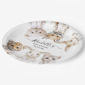 Whimsical Pajama Animals: Soft Pastel Party Accent Pappteller (Schrägansicht)