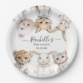 Whimsical Pajama Animals: Soft Pastel Party Accent Pappteller