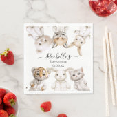 Whimsical Pajama Animals: Soft Pastel Party Accent Serviette (Beispiel)