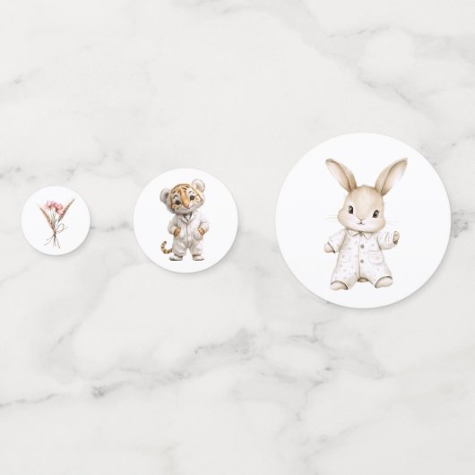 Whimsical Pajama Animals: Table Confetti Konfetti (Vorderseiten)
