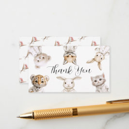 Whimsical Pajama Animals: Thank You  Begleitkarte