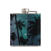 Whimsical Palm Trees and Starry Night Personalised Flachmann (Rückseite)