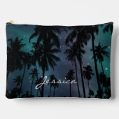 Whimsical Palm Trees Starry Night Sky Personalised Zubehörtasche (Vorderseite)