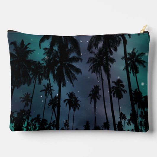 Whimsical Palm Trees Starry Night Sky Personalised Zubehörtasche (Rückseite)