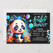 Whimsical Panda Adventure erwartet Boy Baby Shower Einladung (Vorderseite)